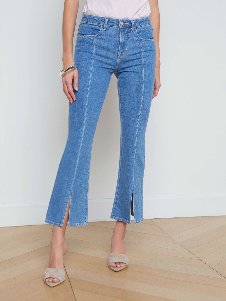 New Rue Split-Hem Cropped Jean Flare & Bootcut