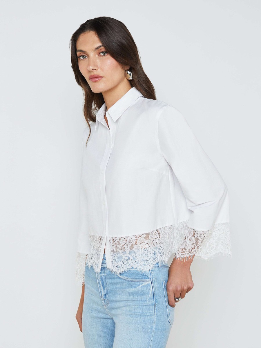 Wholesale Levo Lace-Trim Shirt Blouses & Tops