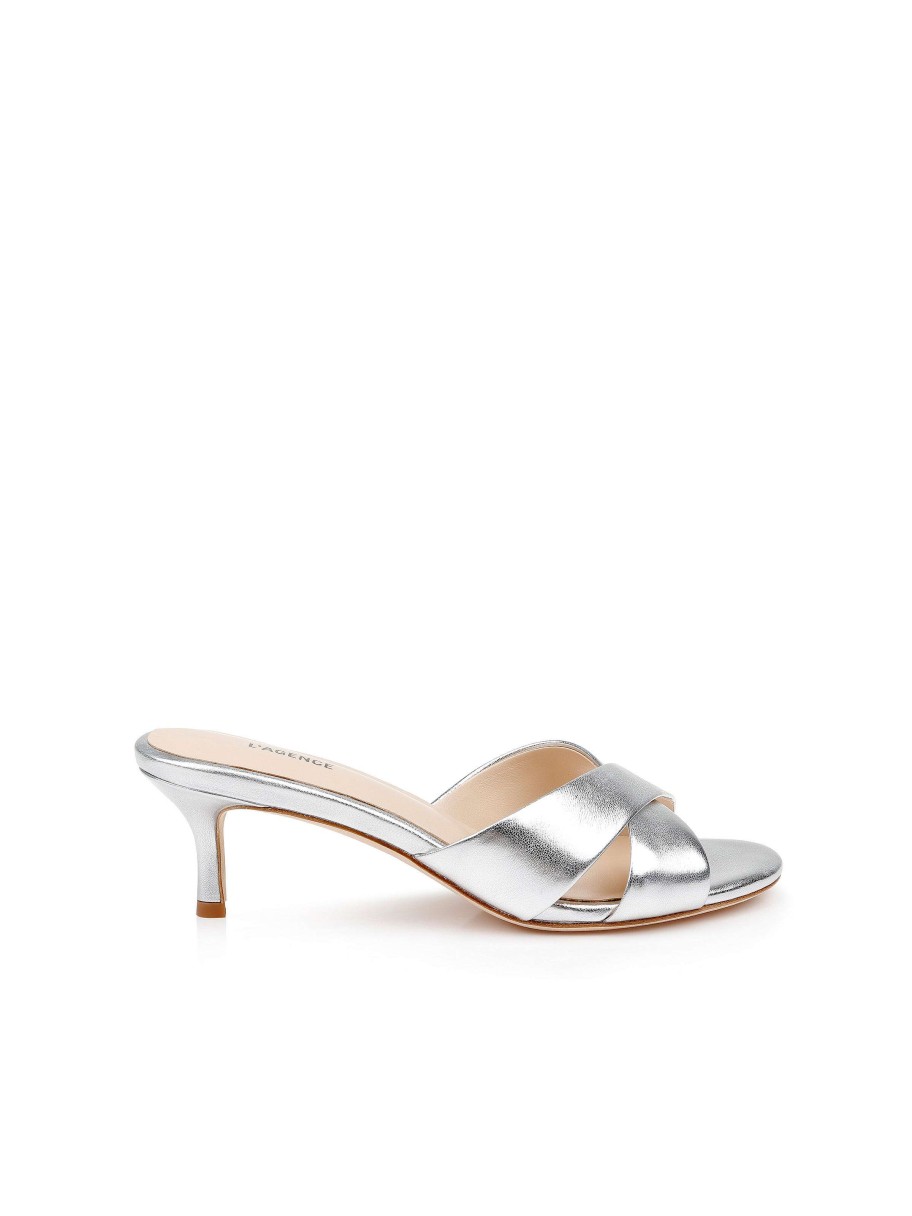 Online Aveline Kitten-Heel Sandal Leather