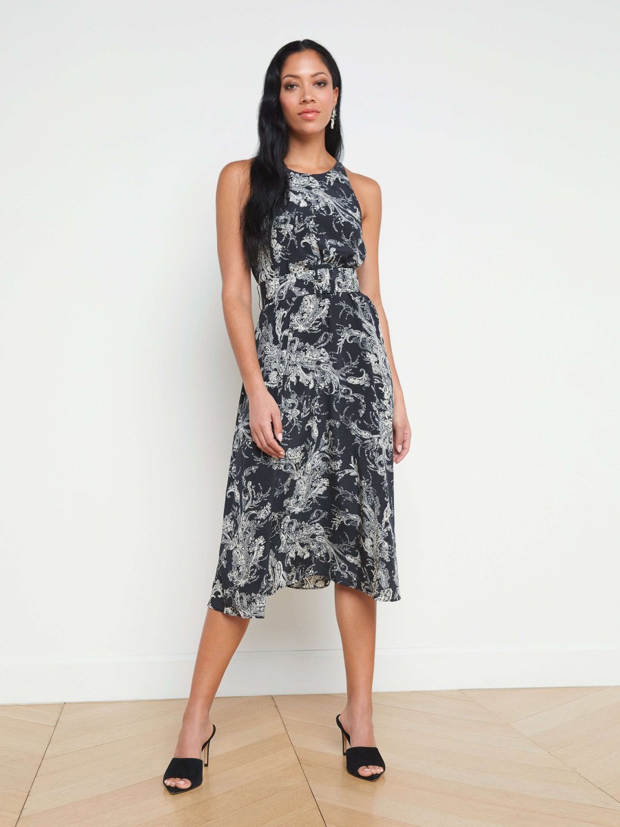 Clearance Vivian Belted Silk Dress Dresses & Jumpsuits