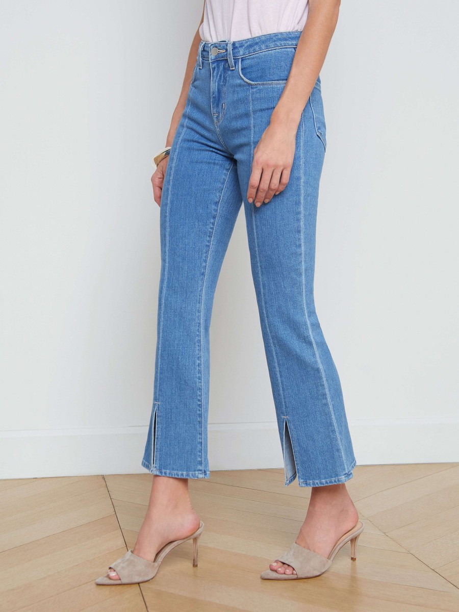 New Rue Split-Hem Cropped Jean Flare & Bootcut