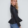 Clearance Lyric Leather Peplum Jacket Blazers & Jackets