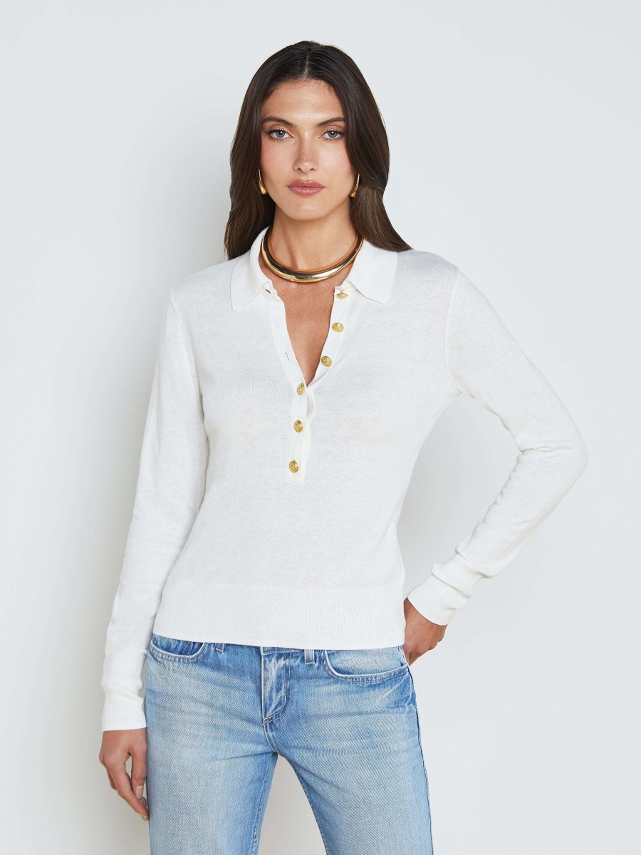 Hot Sterling Silk-Cotton Blend Sweater Blouses & Tops