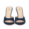 Hot Avery Denim Peep-Toe Mule Mules