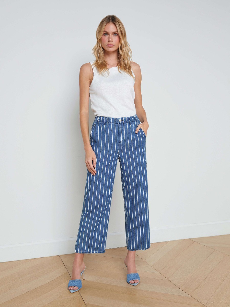 Wholesale Zayne Striped Straight-Leg Jean Sets