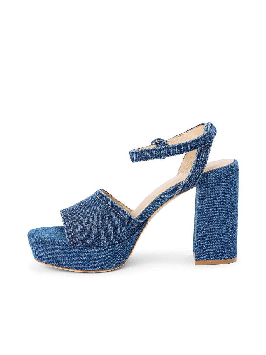 Best Andree Denim Platform Sandal Heels & Pumps