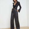 Hot Livvy Leather Straight-Leg Trouser Pants, Shorts & Skirts