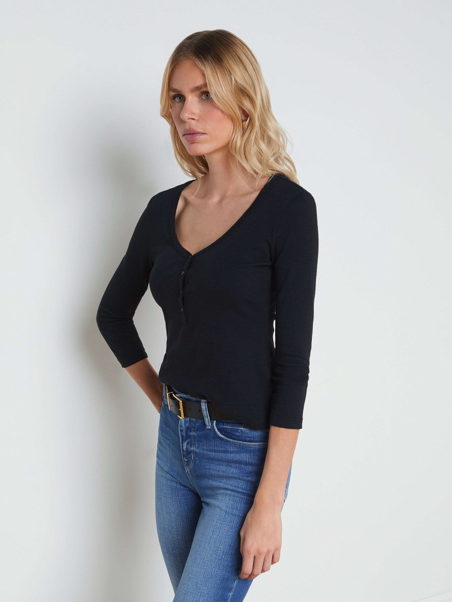 Hot Rowena Cotton Henley Blouses & Tops