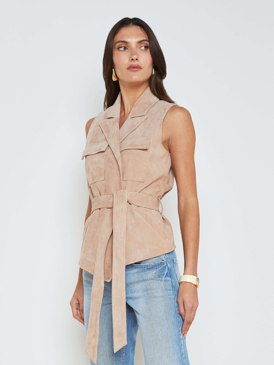 Hot Arbor Suede Vest Blouses & Tops