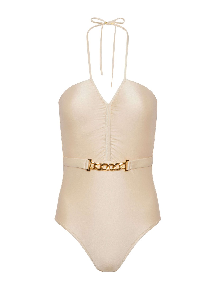 Hot Leila Halter One-Piece Swimsuit Swimwear