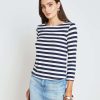 Hot Lucille Striped Boatneck Top Blouses & Tops