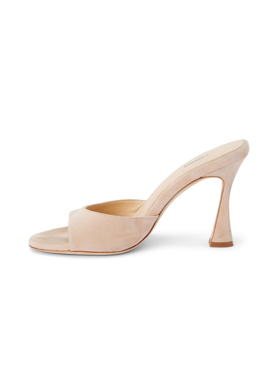 Clearance Avery Suede Peep-Toe Mule Heels & Pumps