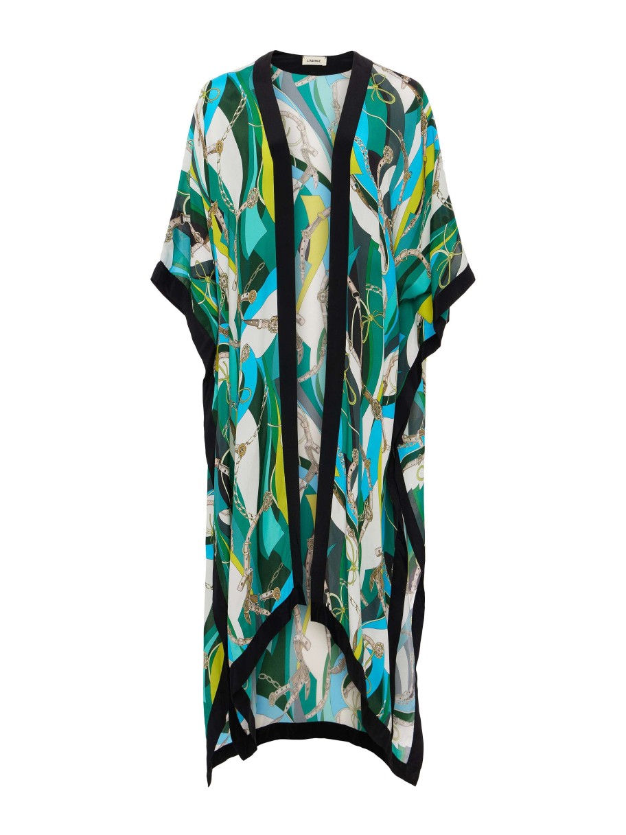 Clearance Kara Silk-Blend Kimono Cover-Up Swimwear