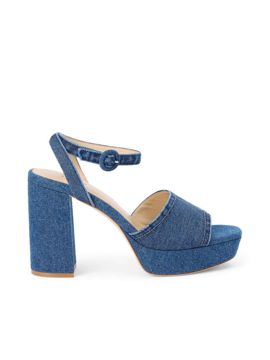 Best Andree Denim Platform Sandal Heels & Pumps