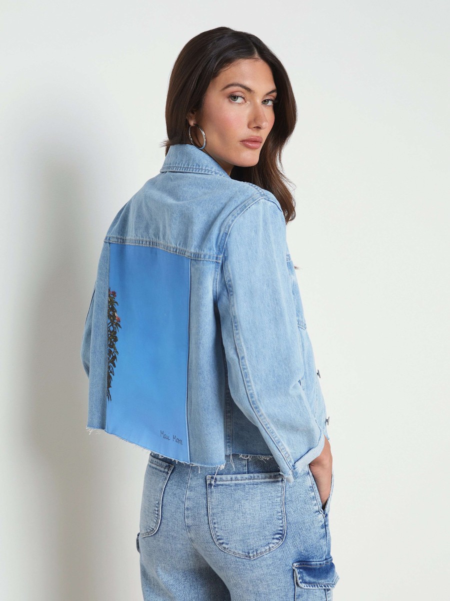 New Ailana Maui Moon Jean Jacket Blazers & Jackets