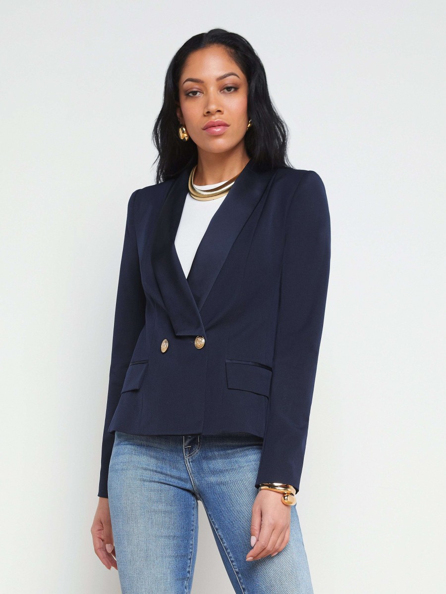 Wholesale Imogen Satin Lapel Blazer Blazers & Jackets