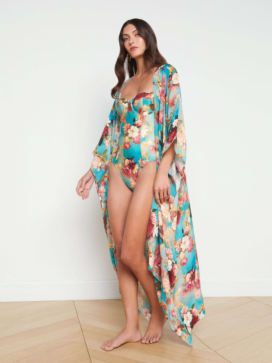 Online Kara Silk-Blend Kimono Cover-Up Swimwear