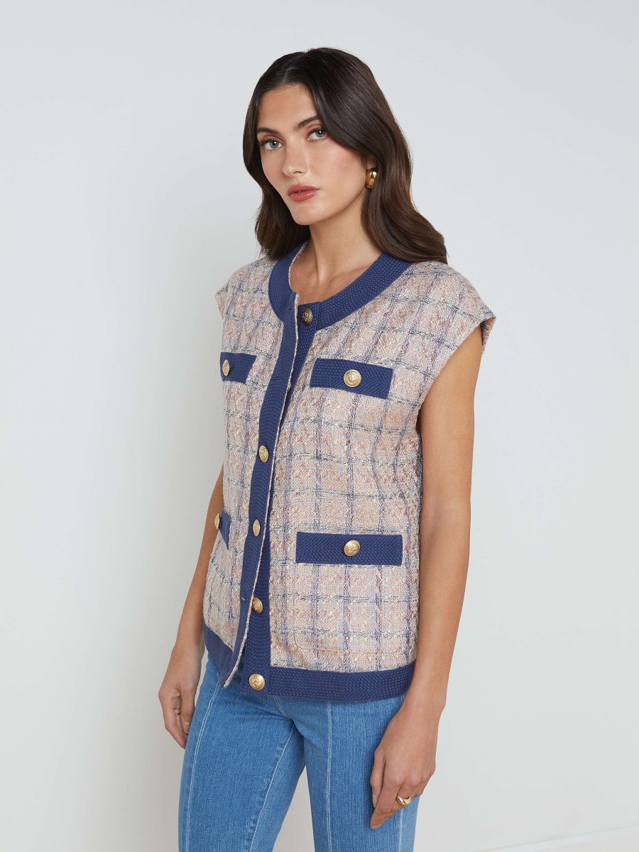 Wholesale Laurel Tweed Oversized Vest Blazers & Jackets