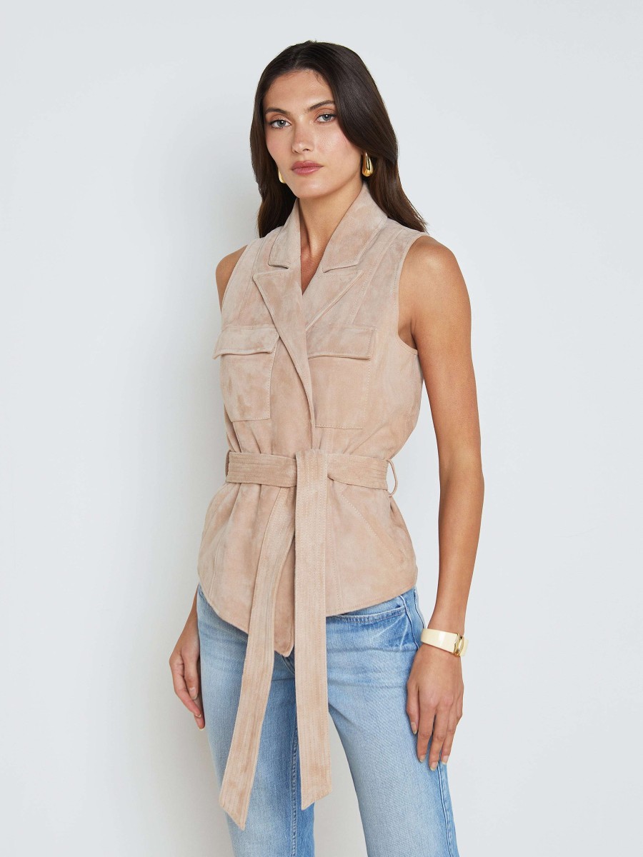 Hot Arbor Suede Vest Blouses & Tops