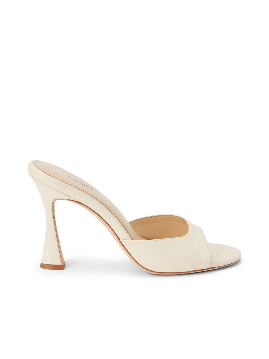 Clearance Avery Leather Peep-Toe Mule Leather